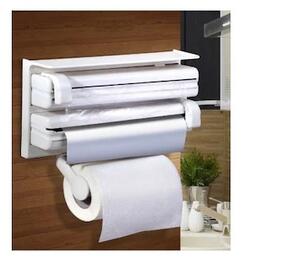 Dispenser triplu de bucatarie pentru hartie, folie aluminiu si folie stretch