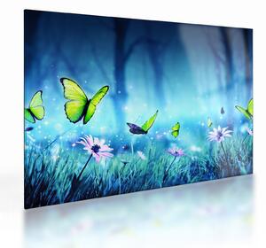 Tablou pe sticlă - Poiană mistică de pădure (70x50 cm)