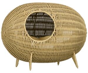 PawHut Coș pentru pisică, pat înălțat cu Pernă Moale, cu găuri de la ușă, Design Elegant și Confortabil, 55L x 36l x 42Î cm | Aosom Romania