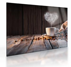 Tablou pe sticlă - Timp pentru cafea (70x50 cm)