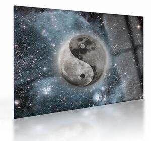 Tablou pe sticlă - Echilibrul cosmic (70x50 cm)