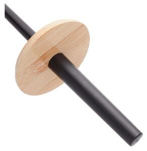 Erga Madera, perie de toaletă pentru picioare, negru-maro, ERG-YKA-P.MADERA-BLK
