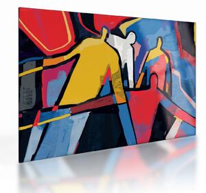 Tablou pe sticlă - Abstract bărbați (70x50 cm)