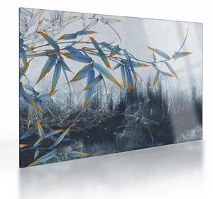 Tablou pe sticlă - Bambus pe perete (70x50 cm)
