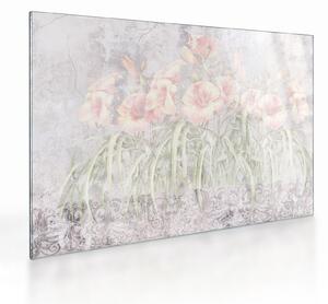 Tablou pe sticlă - Fresca crinilor (70x50 cm)