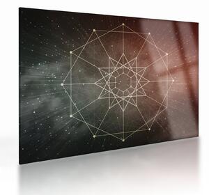 Tablou pe sticlă - Dodecagrama cosmică (70x50 cm)