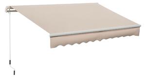 Outsunny Copertină Extensibilă pentru Exterior, Copertină Roll-Up cu Deschidere Manivelă, 295x200 cm, Bej | Aosom Romania