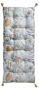 Saltea gri, din bumbac, cu imprimeu floral, 180x70cm, Aix