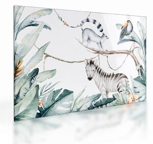 Tablou pe sticlă - Animale exotice (70x50 cm)