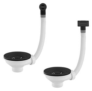 Gamma Gamma, sita pentru chiuvetă cu preaplin 115 mm, negru mat, GMA-1S115BK