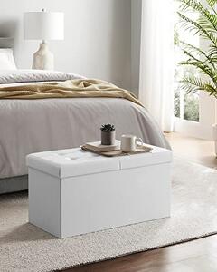 Bancuta hol cufar cu depozitare, Songmics, Alb, 76x38x38 cm