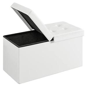 Bancuta hol cufar cu depozitare, Songmics, Alb, 76x38x38 cm