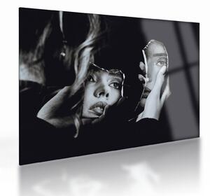 Tablou pe sticlă - Privind în oglindă (70x50 cm)