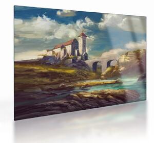 Tablou pe sticlă - Castelul medieval (70x50 cm)
