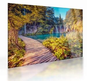 Tablou pe sticlă - Lacurile Plitvice, Croația (70x50 cm)
