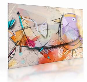 Tablou pe sticlă - Abstract, pasăre (70x50 cm)