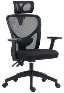 Vinsetto Scaun de Birou cu Inaltime Reglabila si Pivotant, Scaun Ergonomic cu Suport Lombar si Tetiera, 66x61x106-116cm Negru | Aosom Romania