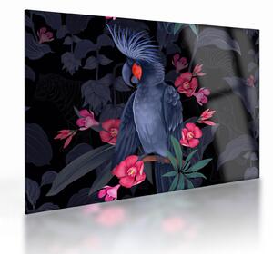 Tablou pe sticlă - Păpădia între flori (70x50 cm)