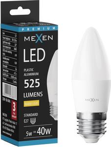 Mexen Nova, Bec LED E14, C37, 5W, Cald - 3000K, 525 lm - L102-E14-0530-01