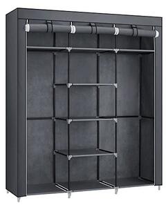 Dulap de haine pliabil, Songmics, Gri, 175 x 150 x 45 cm