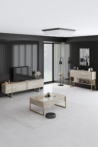 Set mobilier living Luna 1 (travertin + auriu). 1102332