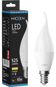 Mexen Nova, Bec LED E27, C37, 5W, Cald - 3000K, 525 lm - L102-E27-0530-01
