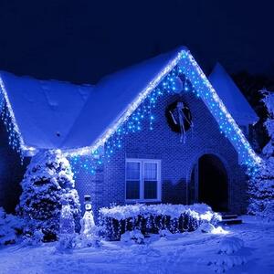 Instalatie pentru Craciun - Franjuri, cu LED-uri Tip Turturi, 12 metri - Albastru