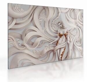 Tablou pe sticlă - Zeița motiv floral (70x50 cm)