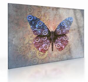 Tablou pe sticlă - Fluture steampunk (70x50 cm)