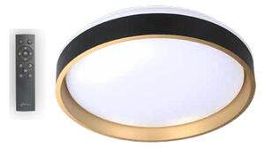 Plafonieră LED BLAZE 32W 2240lm 39x8cm cu Telecomandă, Design Negru-Auriu, CCT Reglabil 3000K-6500K, Corp Iluminat Modern pentru Sufragerie