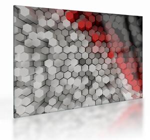 Tablou pe sticlă - 3D hexagoane (70x50 cm)