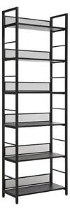 Etajera RAW R6, negru, PAL laminat/metal, 60x28x187 cm