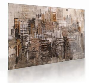 Tablou pe sticlă - Abstract, nuanțe maro (70x50 cm)