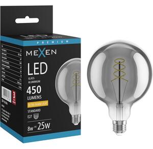 Mexen Vintis, Bec LED spiralat E27, G125, 8W, Cald - 2200K, 450 lm, fumuriu - L168-E27-0822-70