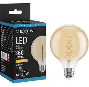 Mexen Vintis, Bec LED spiralat E27, G95, 4W, Cald - 2200K, 360 lm, chihlimbar - L167-E27-0422-50