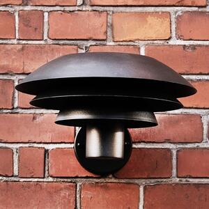 Dyberg Larsen Aplică de perete pentru exterior DL31, negru Ø 31cm, reglabil, Negru, Metal, Scandinavă