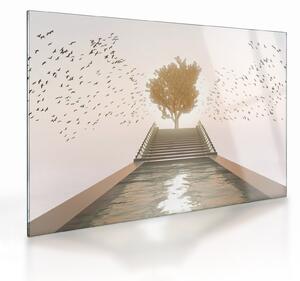 Tablou pe sticlă - Pod spre necunoscut (70x50 cm)
