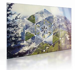 Tablou pe sticlă - Model geometric (70x50 cm)