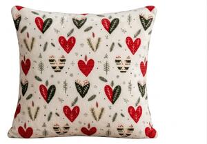 Fata de perna cocolino WINTER HEARTS 45x45 cm, colorat
