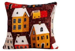 Fata de perna cocolino SNOWY VILLAGE 45x45 cm, colorat