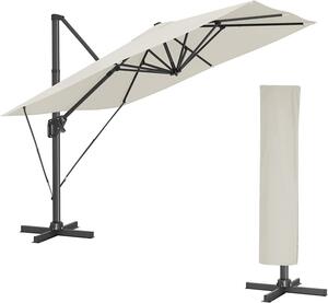 Umbrela de soare, Songmics, 360 grade, UPF 50+, Bej