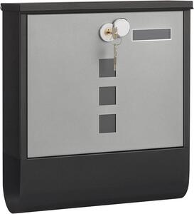Cutie de scrisori Songmics, 24 x 30 cm, Black/Silver, compartiment pentru ziar