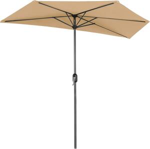 Umbrela de soare, Songmics, 2,7 m, Semicerc, UPF 50+, Crem