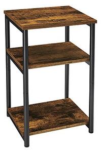 Noptiera cu 2 rafturi, Vasagle, LET273B01, Maro Rustic