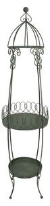 Suport decorativ plante, verde, din metal, aspect vintage, "Hearts"