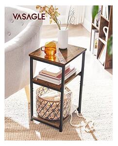 Noptiera cu 2 rafturi, Vasagle, LET273B01, Maro Rustic