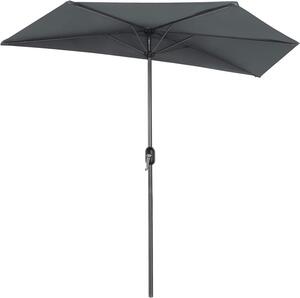 Umbrela de soare, Songmics, 2,7 m, Semicerc, UPF 50+, Gri