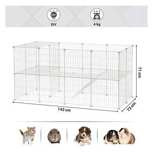 Tarc pentru animale de companie, Songmics, Alb, LPI02W, 143 x 73 x 71 cm