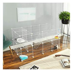 Tarc pentru animale de companie, Songmics, Alb, LPI02W, 143 x 73 x 71 cm