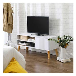 Comoda TV, Vasagle, LTV09WT, Alb, 110 x 40 x 49 cm